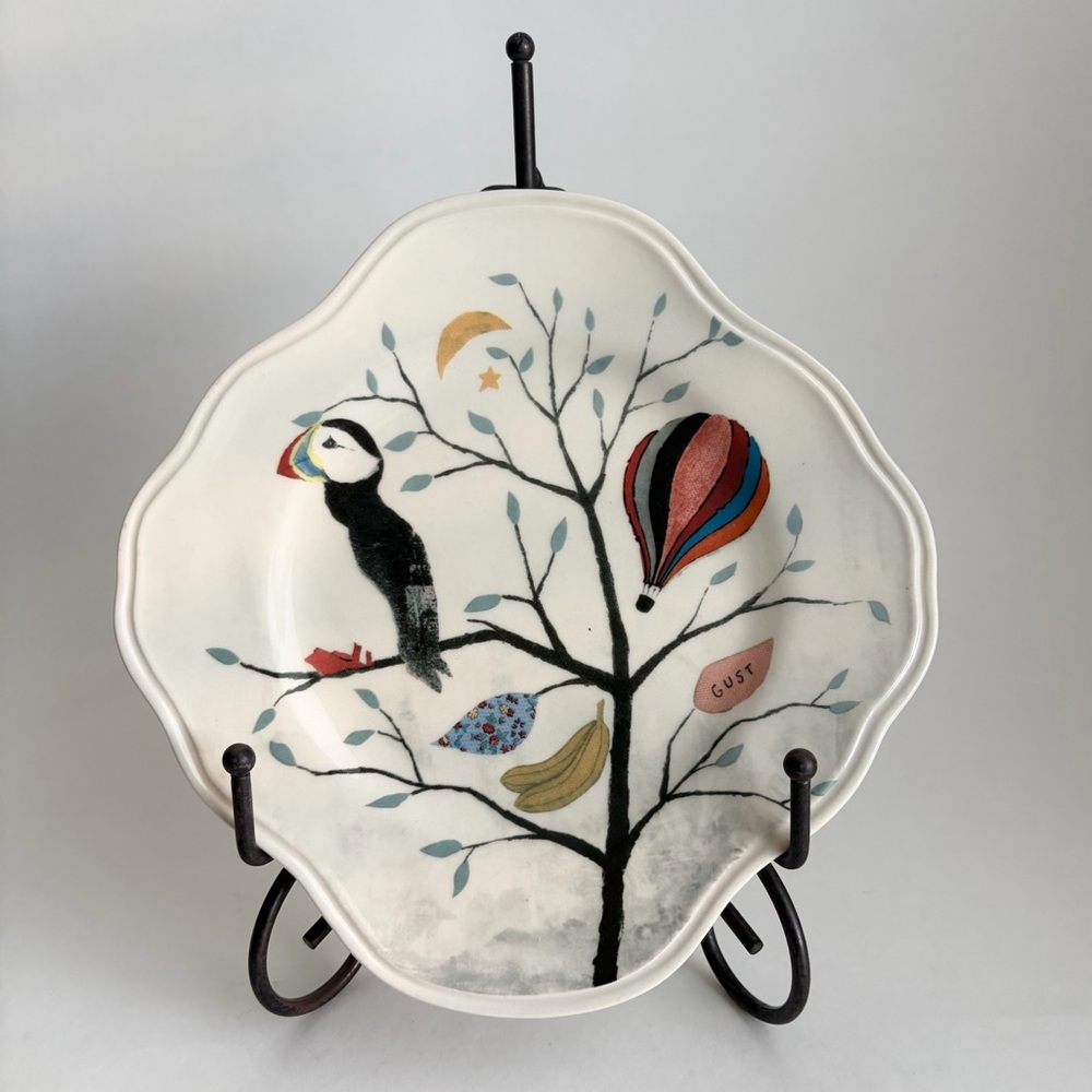 Anthropologie | Rebecca Rebouche Curious Deciduous Side Plate Proud Puffin